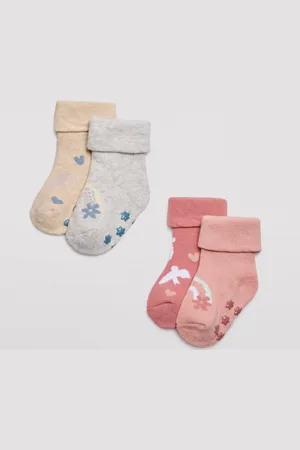 YSABEL MORA Pack 4 calcetines térmicos antideslizantes bebé estampados arco iris