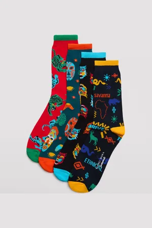 YSABEL MORA Pack 4 calcetines hombre estampado Sockarrats Ethnical