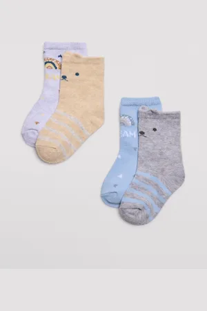 YSABEL MORA Pack 4 calcetines algodón de bebé estampados little dream