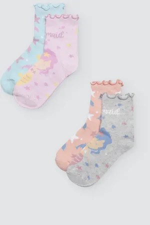 YSABEL MORA Pack 4 calcetines estampado sirenas