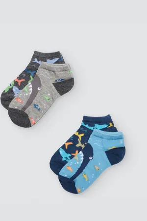 YSABEL MORA Pack 4 calcetines cortos estampado tiburones