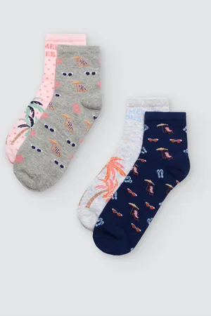 YSABEL MORA Pack 4 calcetines estampados playa