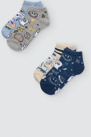 YSABEL MORA Pack 4 calcetines cortos estampados divertidos