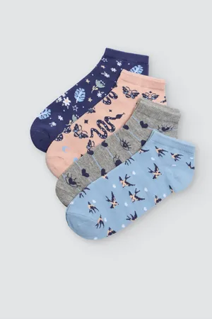 YSABEL MORA Pack 4 calcetines cortos estampados fantasía