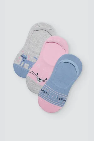 YSABEL MORA Pack 3 calcetines pinkies estampado gatos