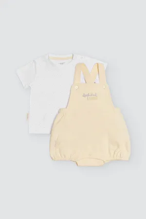 YSABEL MORA Conjunto bebé peto y camiseta manga corta Elephant
