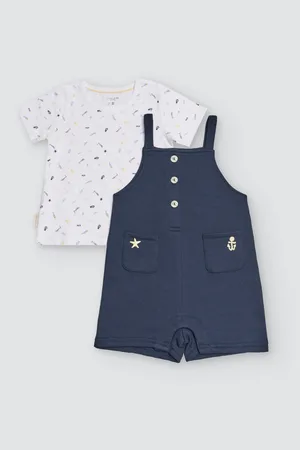 YSABEL MORA Conjunto bebé peto y camiseta manga corta marinero