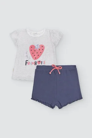 YSABEL MORA Conjunto bebé camiseta manga corta y short Framboise