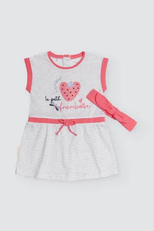 YSABEL MORA Vestido bebé sin mangas y bandana Framboise