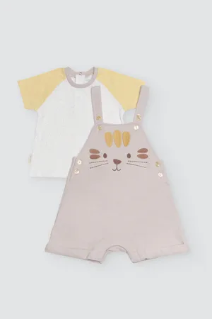 YSABEL MORA Conjunto bebé peto y camiseta manga corta Safari