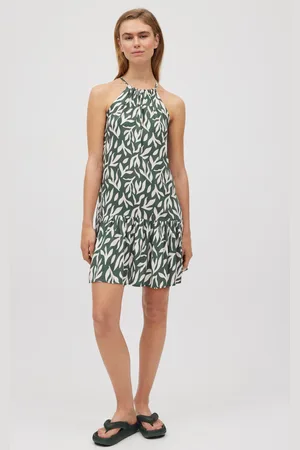 YSABEL MORA Vestido corto anudado al cuello estampado