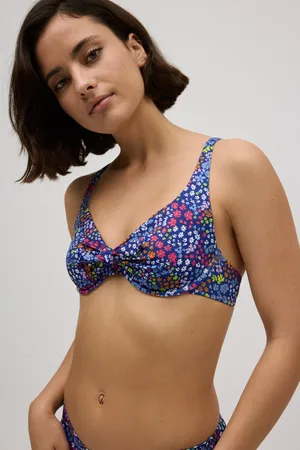 YSABEL MORA Top bikini tirantes anchos flores copa C