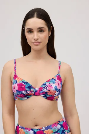YSABEL MORA Top bikini reductor piqué flores copas C y D