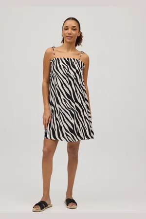 YSABEL MORA Vestido corto tirantes anudados animal print