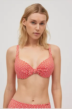 YSABEL MORA Top bikini aro clásico tirantes anchos estampado piqué copas C y D