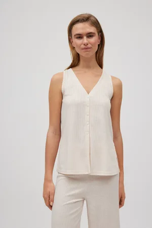 YSABEL MORA Camisa canalé tirantes anchos
