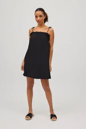 YSABEL MORA Vestido corto tirantes anudados liso