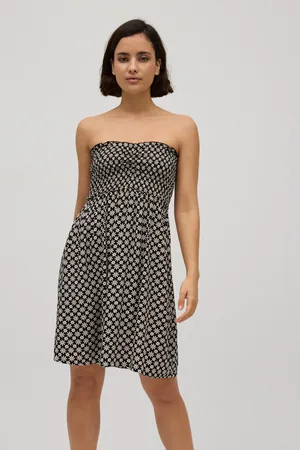 YSABEL MORA Vestido corto sin tirantes estampado floral