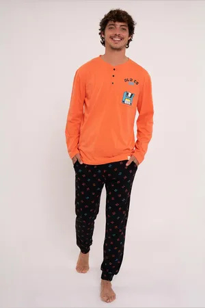 Muydemi Pijama hombre largo algodón Old es Cool |