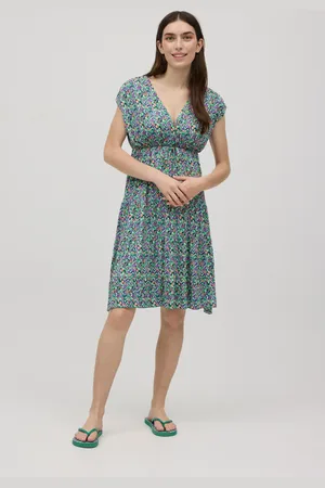 YSABEL MORA Vestido corto cuello V estampado flores
