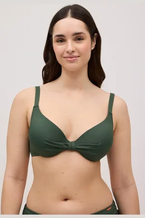 YSABEL MORA Top bikini aro tirantes anchos verde oscuro copa C