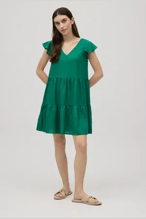 YSABEL MORA Vestido corto vuelo detalle mangas
