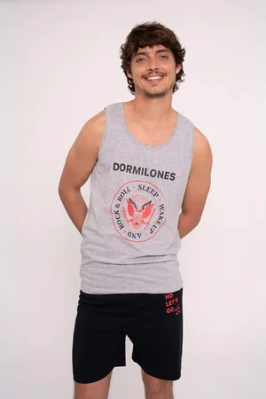 Muydemi Pijama hombre corto tirantes algodón Dormilones |