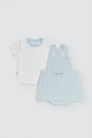 YSABEL MORA Conjunto bebé peto y camiseta manga corta Ocean Tales