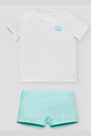 YSABEL MORA Set bebé bañador bóxer vichy y camiseta