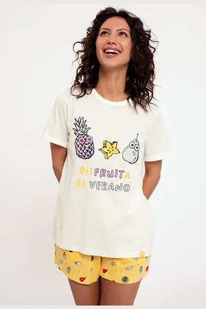 Muydemi Pijama mujer corto algodón estampado Fruits |