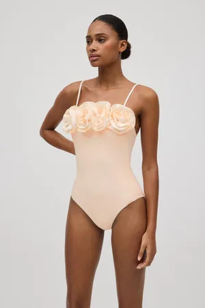 YSABEL MORA Bañador anudado detalle flores volumen