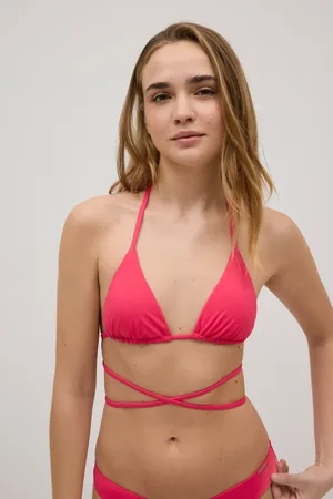 YSABEL MORA Top bikini triángulo anudado al cuerpo copa B