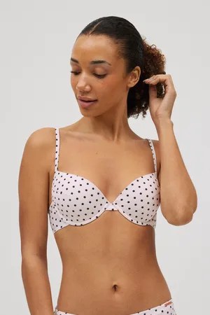 YSABEL MORA Top bikini aro clásico lunares blanco copa B