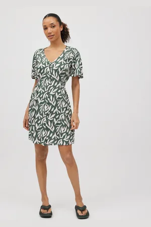 YSABEL MORA Vestido corto estampado cuello en V