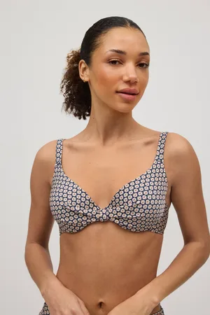 YSABEL MORA Top bikini aro clásico estampado con brillo copa B