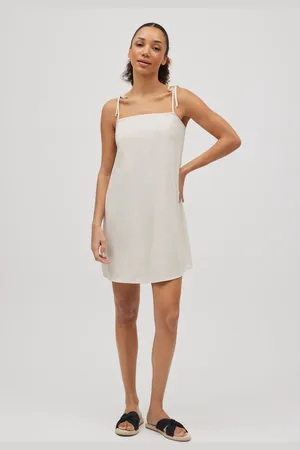 YSABEL MORA Vestido corto recto con lino