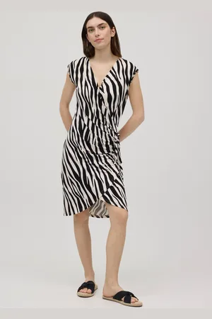 YSABEL MORA Vestido midi cruzado animal print
