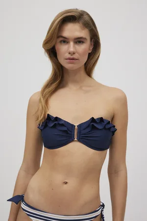 YSABEL MORA Top bikini bandeau volantes copa B