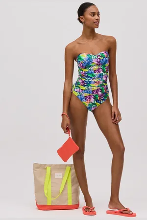 YSABEL MORA Bañador reductor bandeau estampado tropical