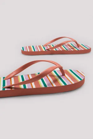 YSABEL MORA Chanclas de playa de dedo estampado rayas