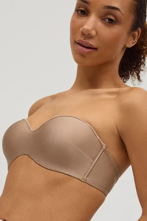 YSABEL MORA Top bikini bandeau con brillo copa C