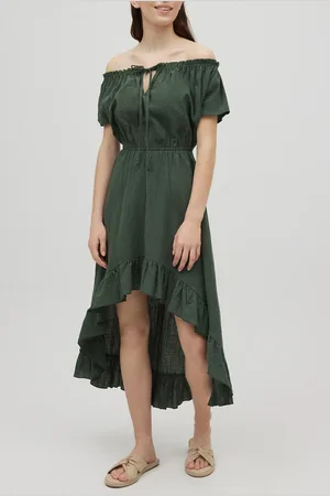 YSABEL MORA Vestido asimétrico verde