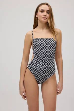 YSABEL MORA Bañador trikini sin relleno espalda descubierta blanco y negro