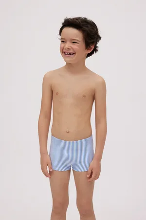 YSABEL MORA Bañador bóxer niño estampado rayas azules con textura