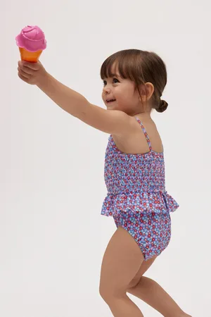 YSABEL MORA Bañador bebé nido de abeja pequeñas flores