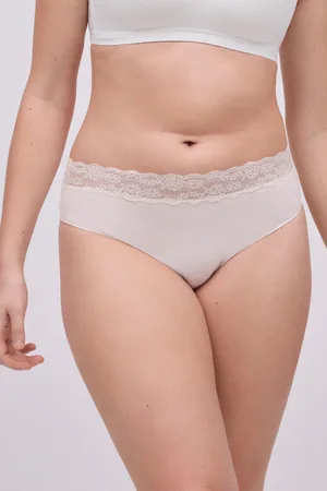 YSABEL MORA Braga midi algodón con detalles encaje marfil
