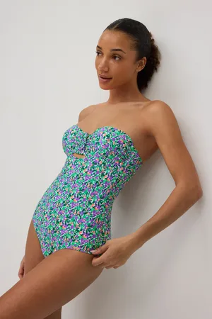 YSABEL MORA Bañador reductor bandeau estampado
