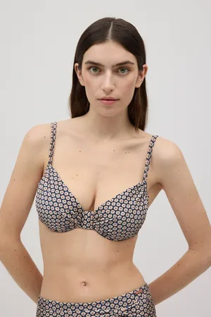 YSABEL MORA Top bikini reductor estampado con brillo copa C