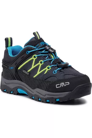 CMP Planas - Botas de montaña Kids Rigel Low Trekking Shoes Wp 3Q13244 Antracite/Yellow Fluo 34UF