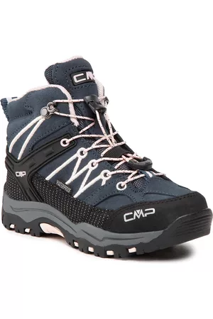 CMP Niñas Trekking - Botas de montaña Kids Rigel Mid Trekking Shoe Wp 3Q12944 Asphalt/Rose